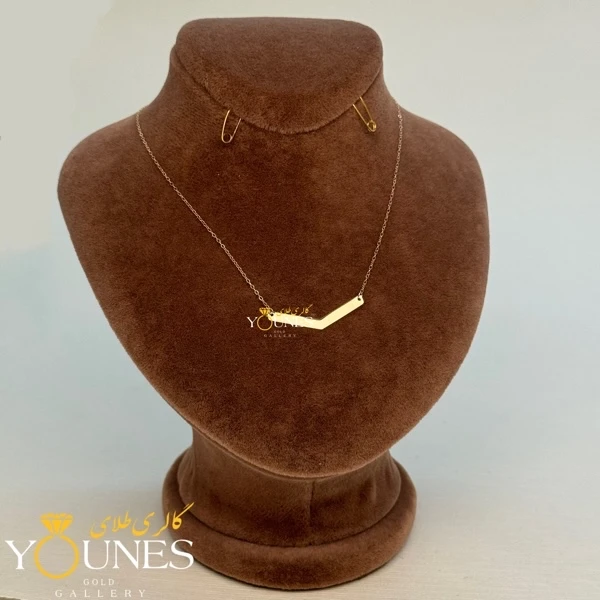 تصویر دوم گردنبند مینیمال هفتی طلا لیزری